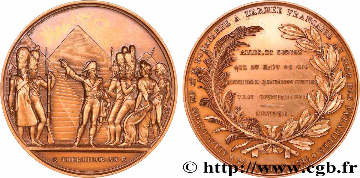 DIRECTOIRE Médaille, Bataille des pyramides, refrappe TTB+