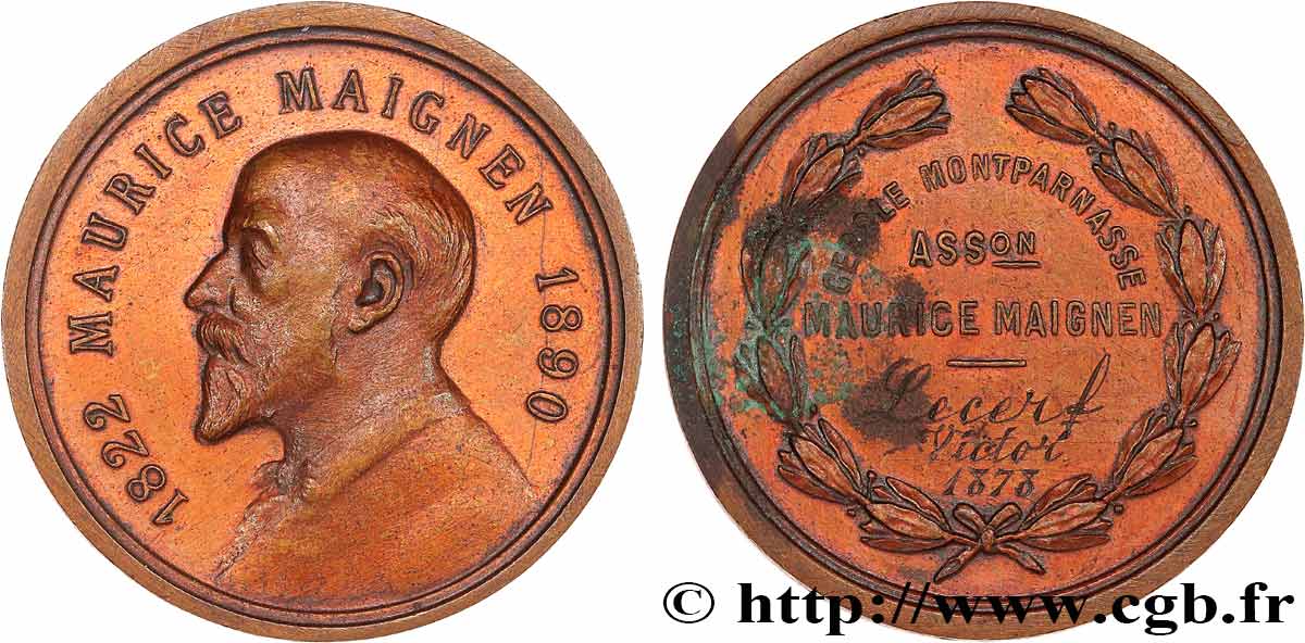 TROISIÈME RÉPUBLIQUE Médaille, Association Maurice Maignen, Cercle Montparnasse TTB+