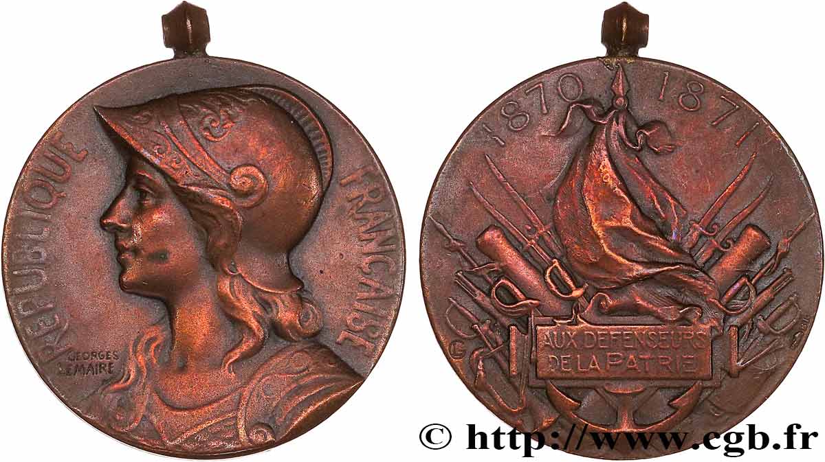 GUERRE DE 1870-1871 Médaille, Aux défenseurs de la Patrie SS