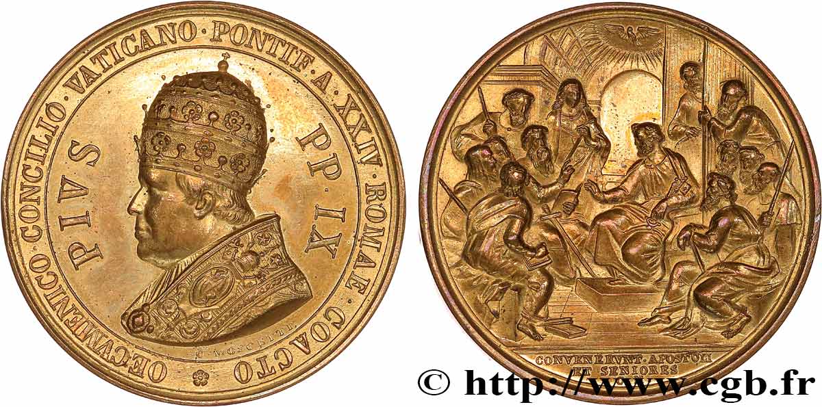 VATICAN - PIUS IX (Giovanni Maria Mastai Ferretti) Médaille, Clôture du 20e Concile Oecuménique AU
