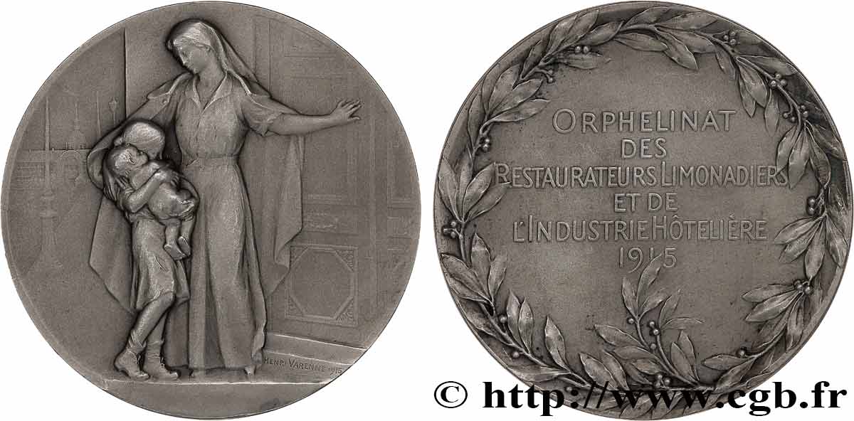 III REPUBLIC Médaille, Orphelinat des restaurateurs limonadiers et de l’industrie hôtelière AU