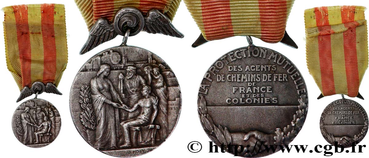 INSURANCES Médaille, Protection mutuelle des agents de chemins de fer de France et des colonies AU