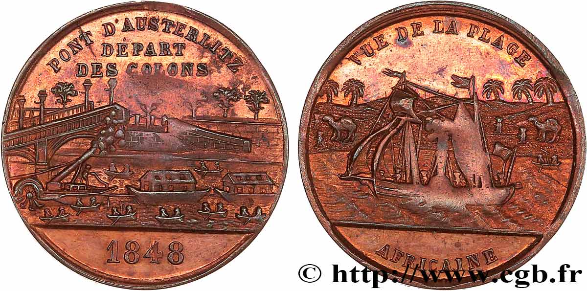 DEUXIÈME RÉPUBLIQUE Médaille, départ des colons parisiens SUP