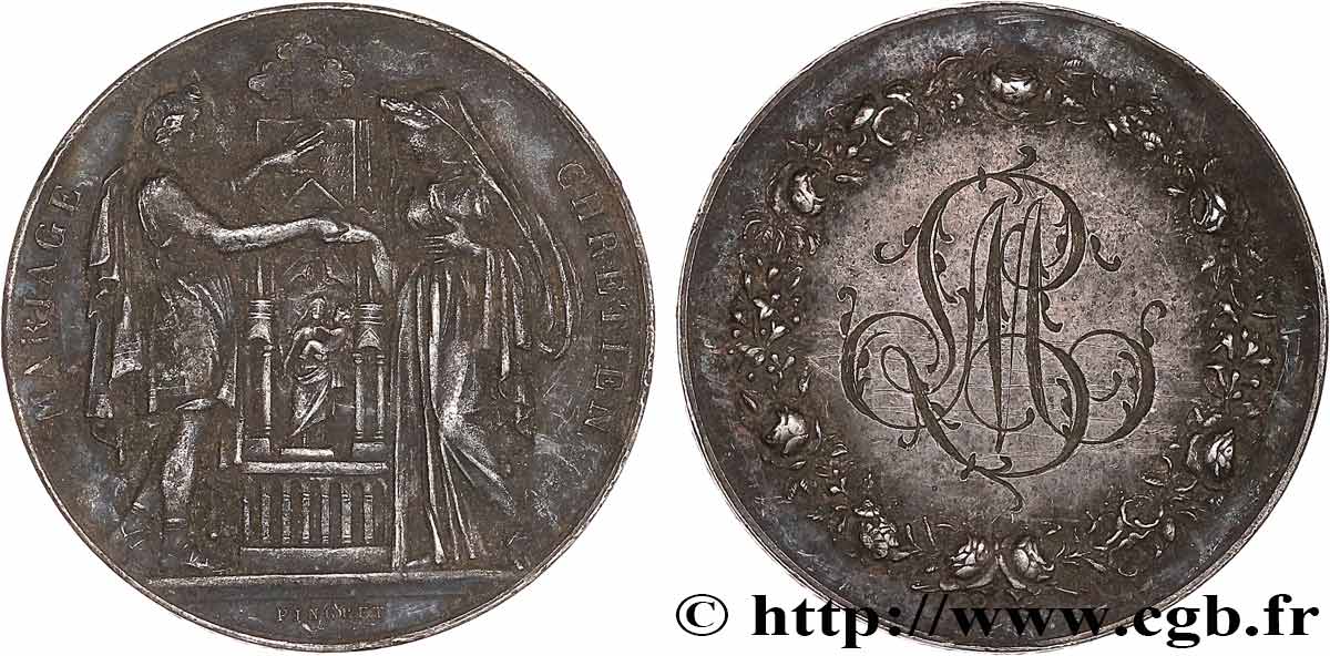 AMOUR ET MARIAGE Médaille, Mariage chrétien TB+
