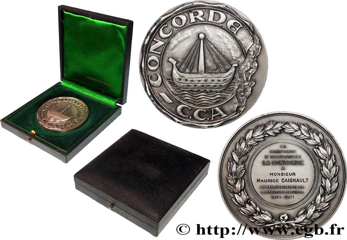INSURANCES Médaille, Compagnie La concorde AU