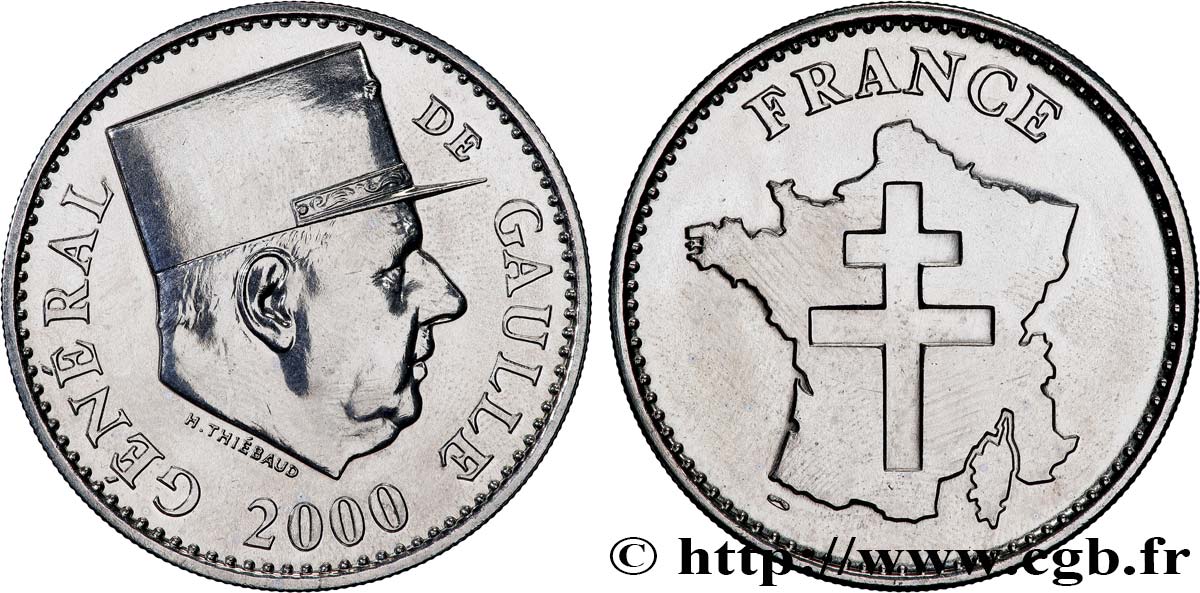 CINQUIÈME RÉPUBLIQUE Médaille, Charles de Gaulle, président de la République TTB+
