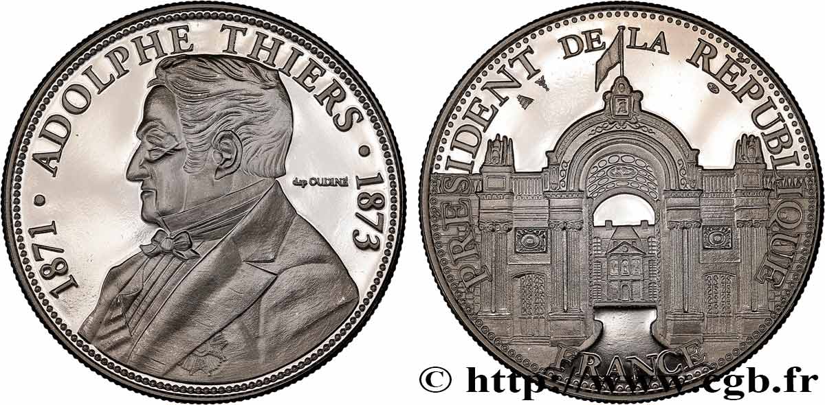 TROISIÈME RÉPUBLIQUE Médaille, Adolphe Thiers, président de la République SPL