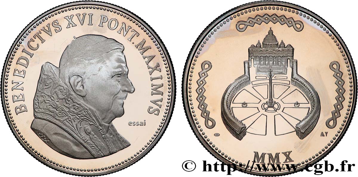VATICAN ET ÉTATS PONTIFICAUX Médaille, Benoît XVI, Essai SUP