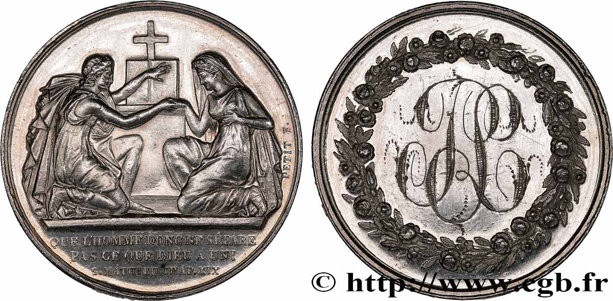 AMOUR ET MARIAGE Médaille de mariage, Evangile de St Mathieu TTB+