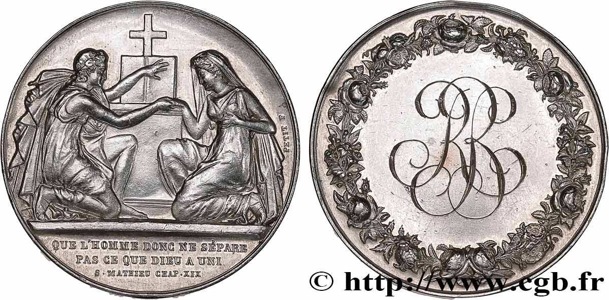 AMOUR ET MARIAGE Médaille de mariage, Evangile de St Mathieu AU/AU