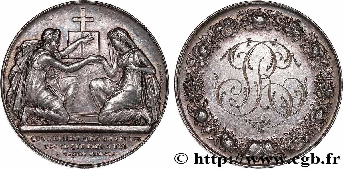 AMOUR ET MARIAGE Médaille de mariage, Evangile de St Mathieu TTB+