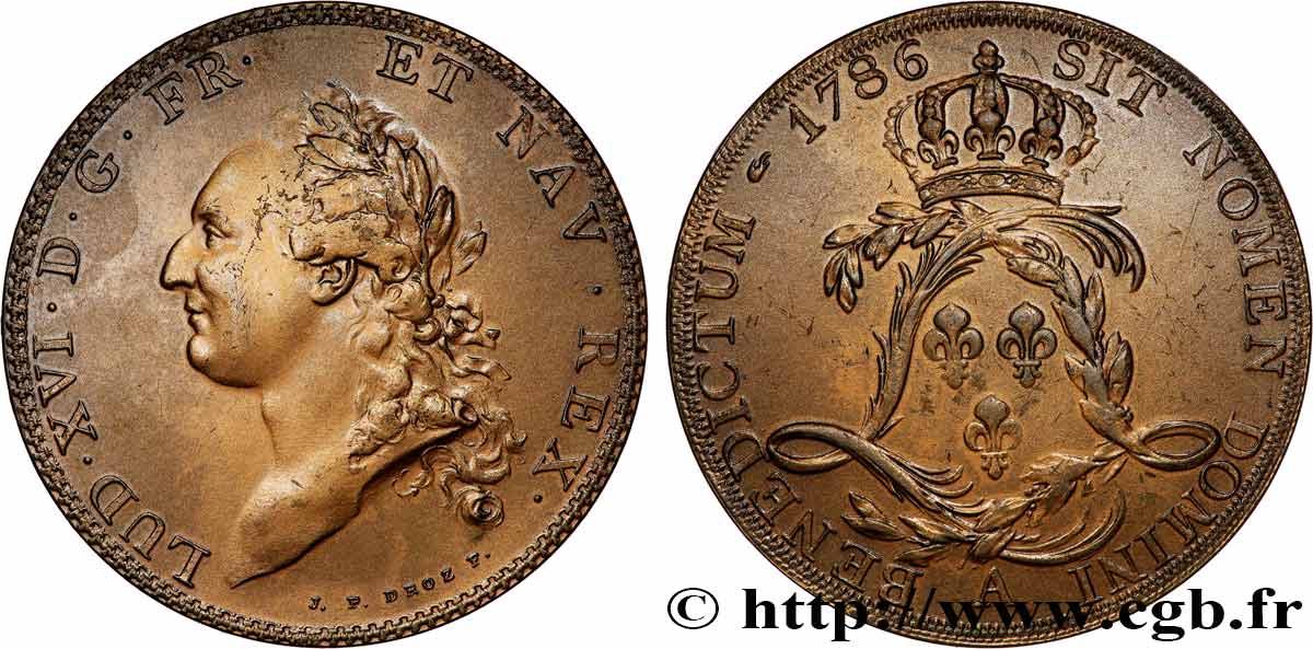 LOUIS XVI Médaille, Reproduction d’un écu de Calonne AU