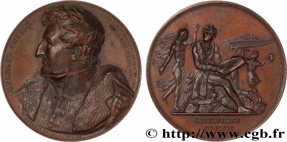 LOUIS-PHILIPPE I Médaille, Georges Cuvier, les révolutions du globe AU