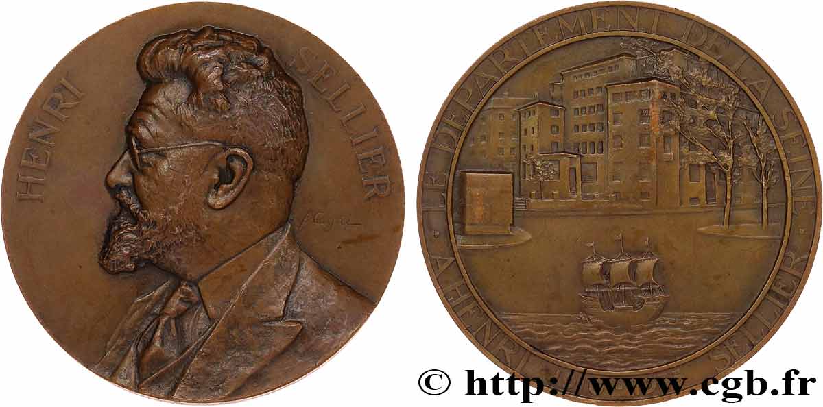 III REPUBLIC Médaille, Henri Sellier AU