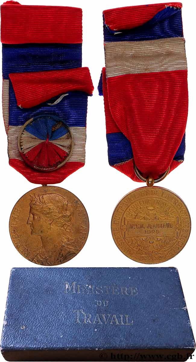 III REPUBLIC Médaille de récompense, Honneur et travail AU