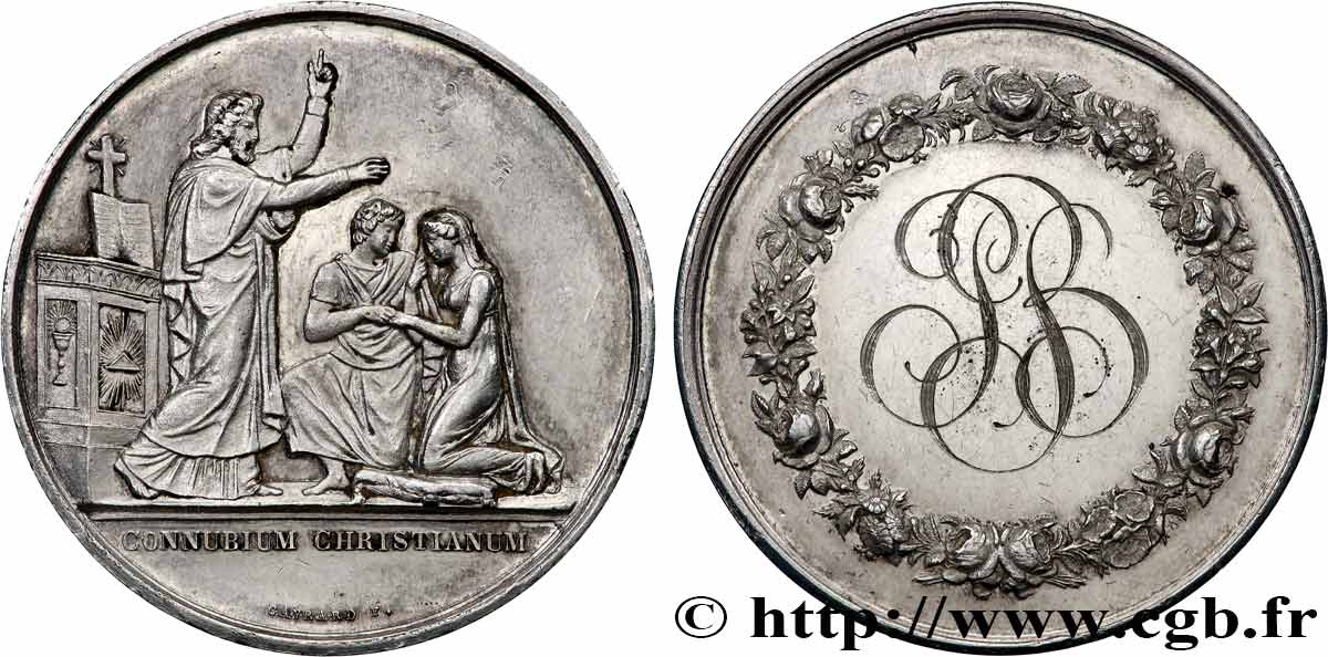 AMOUR ET MARIAGE Médaille de mariage, Connubium Christianum TTB+