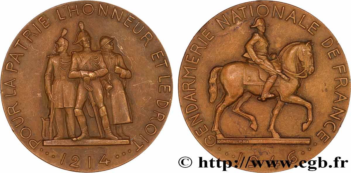 POLICE AND GENDARMERIE Médaille, Gendarmerie nationale de France AU