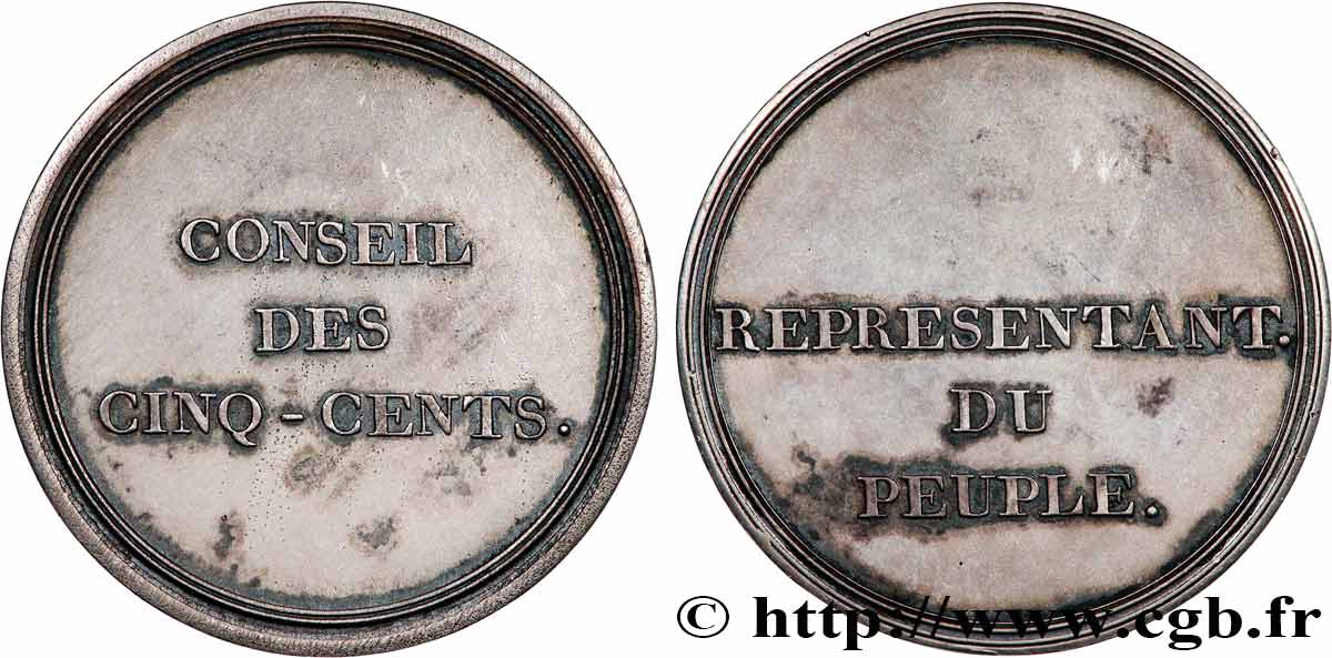 DIRECTOIRE Médaille, Conseil des Cinq-Cents, refrappe TTB