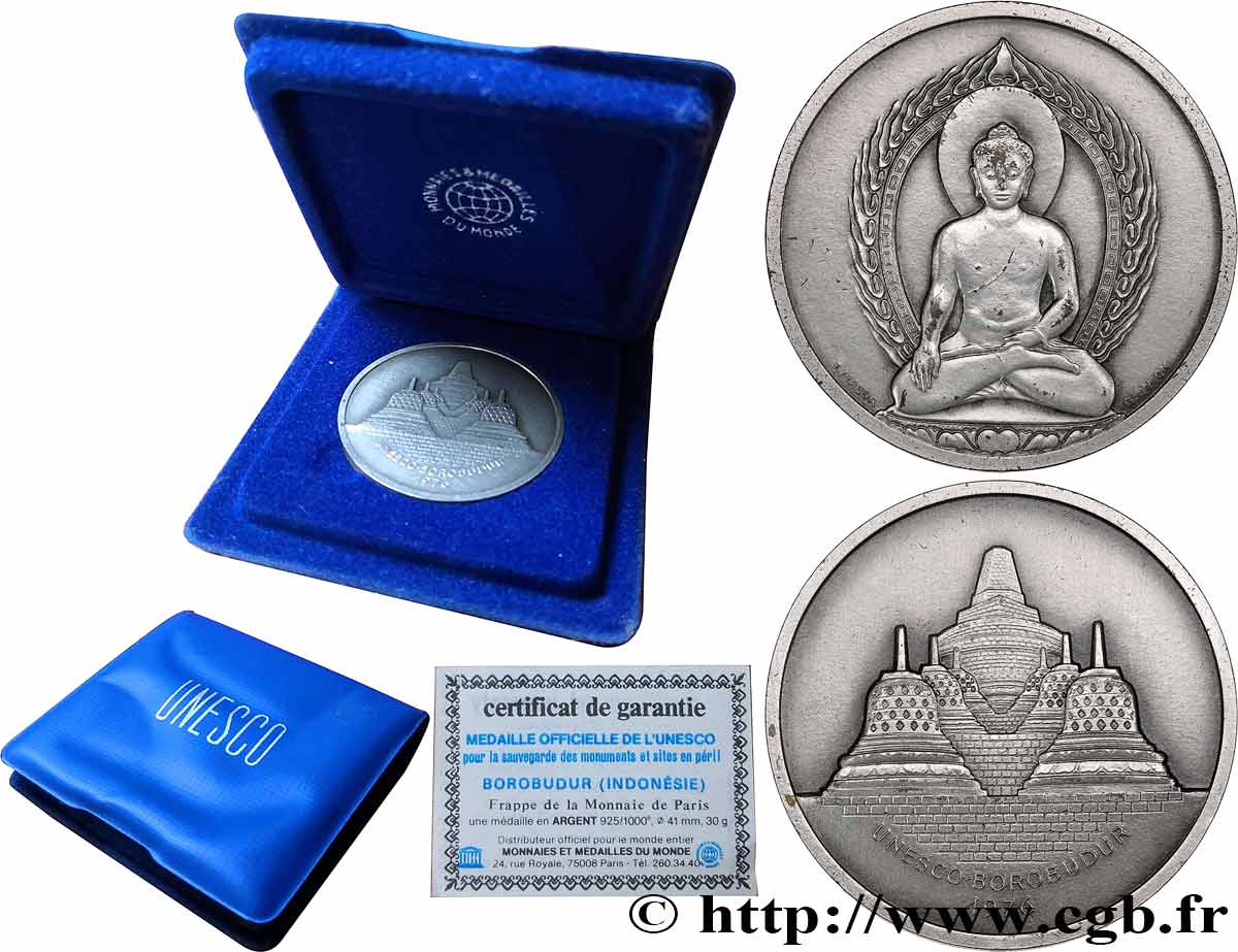 INDONÉSIE Médaille, UNESCO, Temple de Borobudur SUP