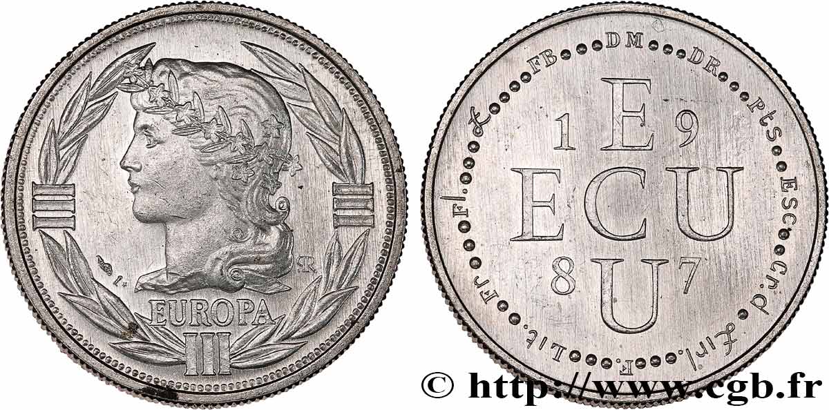 CINQUIÈME RÉPUBLIQUE 1/4 Ecu Europa SUP