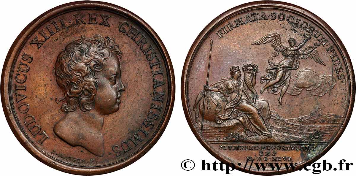 LOUIS XIV  THE SUN KING  Médaille, Prise de Piombino et de Portolongone SPL/q.SPL