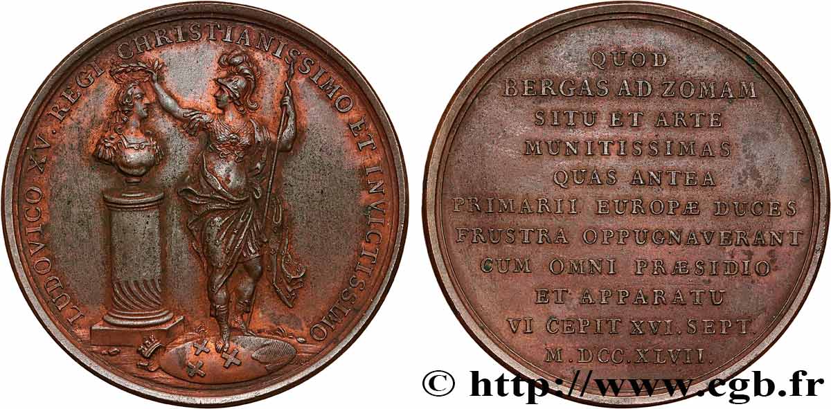 LOUIS XV THE BELOVED Médaille, Prise de Berg-op-Zoom AU