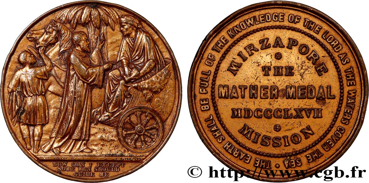 MÉDAILLES RELIGIEUSES Médaille, Conversion de l’eunuque de la reine d’Ethiopie TTB