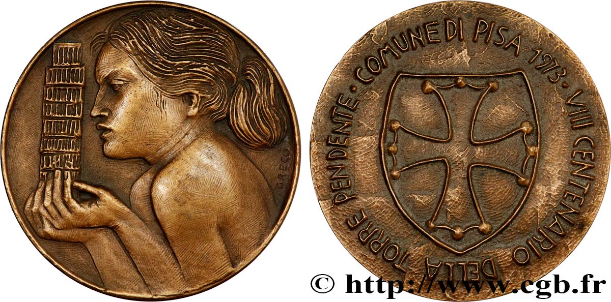 ITALIE Médaille, 8e centenaire de la tour penchée SUP