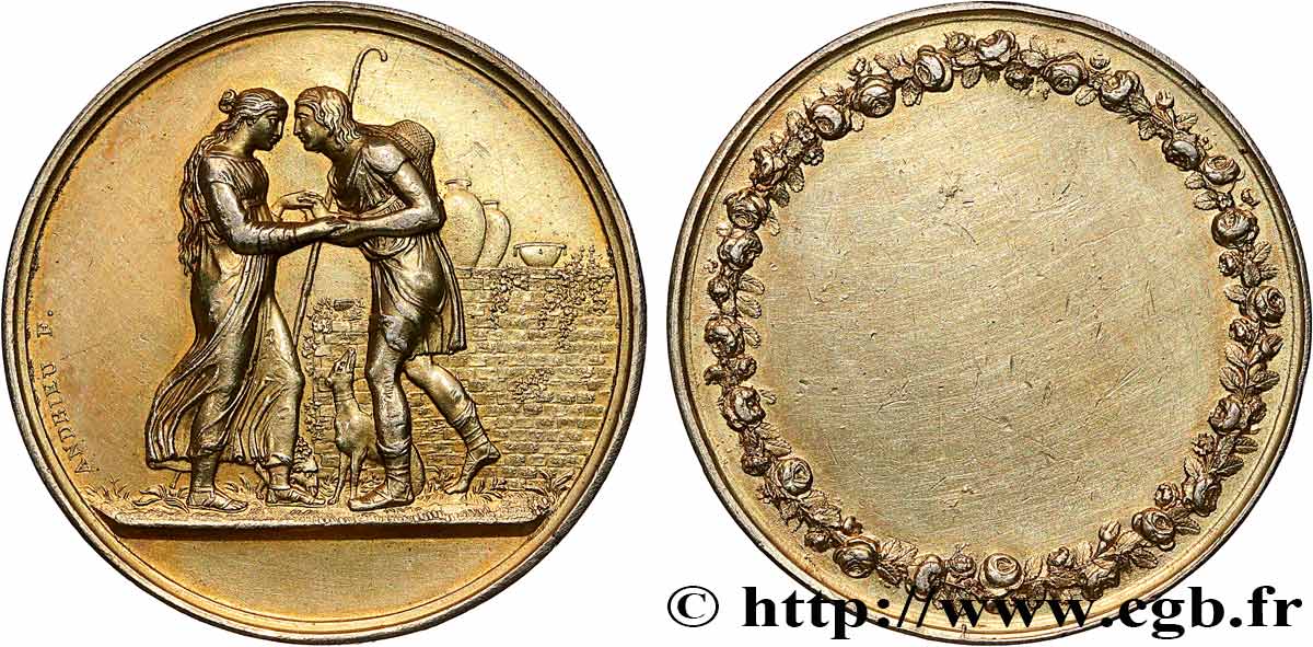 AMOUR ET MARIAGE Médaille de mariage, Jacob et Rachel, Stéphanie Napoléon et le Prince Louis de Bade TTB