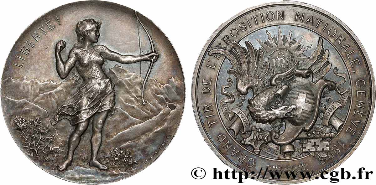 SWITZERLAND - CONFEDERATION OF HELVETIA Médaille, Grand tir de l’exposition nationale AU/AU