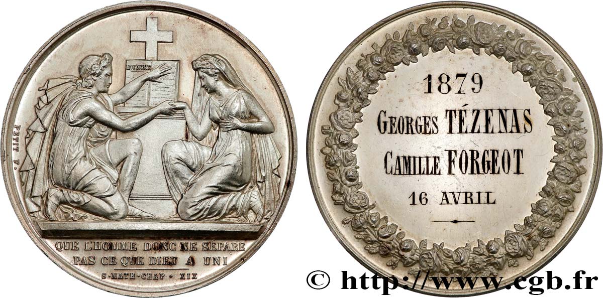 LOVE AND MARRIAGE Médaille de mariage, Evangile de St Mathieu  MS