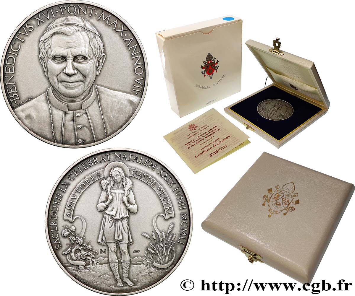 VATICAN AND PAPAL STATES Médaille, 7e année de pontificat du pape Benoît XVI MS