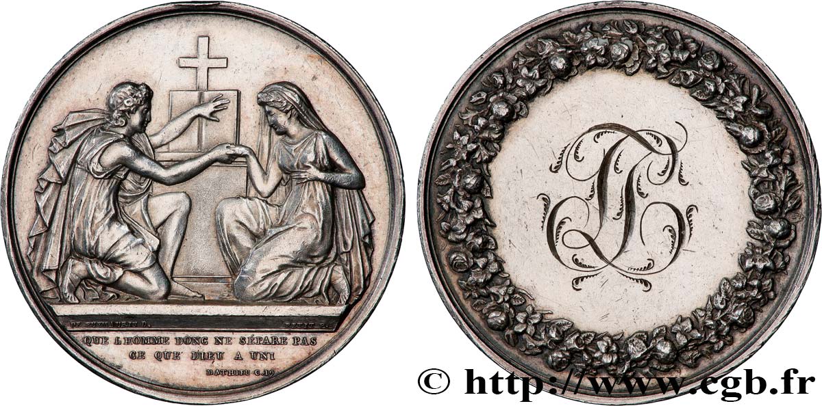 AMOUR ET MARIAGE Médaille de mariage TTB+