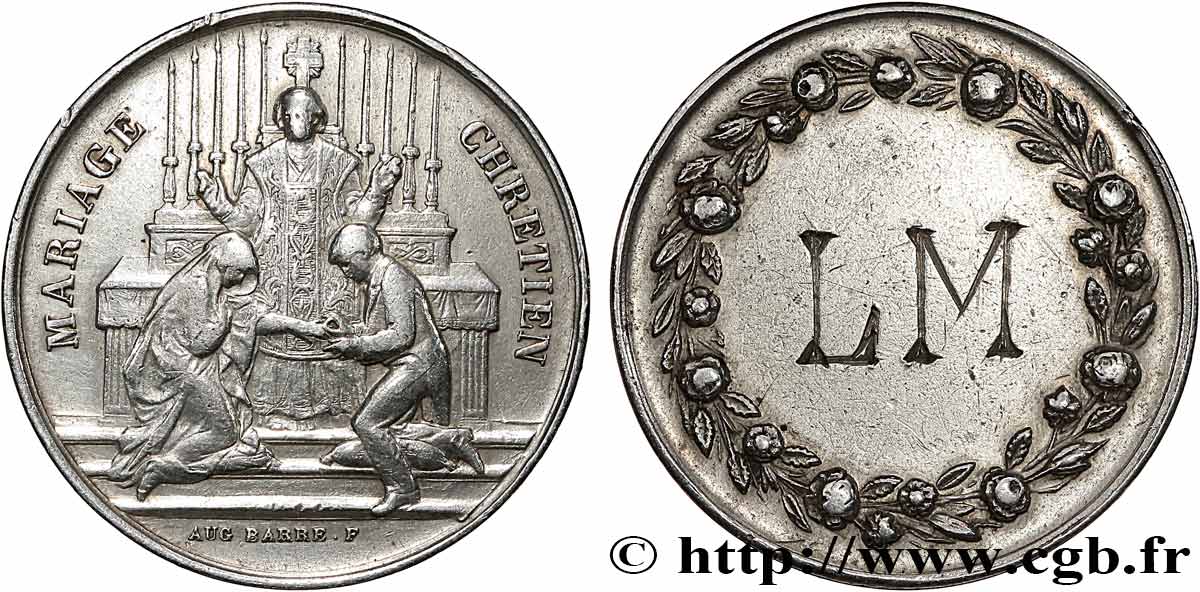 AMOUR ET MARIAGE Médaille, Mariage chrétien TTB