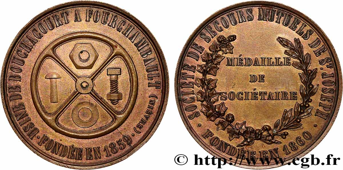 ASSURANCES Médaille de sociétaire, Société de secours mutuels de St Joseph TTB+