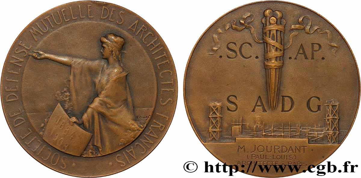 INSURANCES Médaille, Société de défense mutuelle des architectes AU