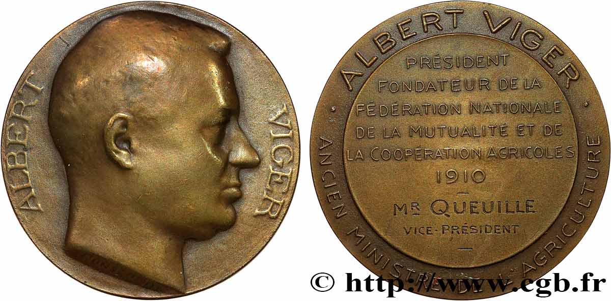 INSURANCES Médaille, Albert Viger, Fédération nationale de la mutualité et de la coopération agricoles AU