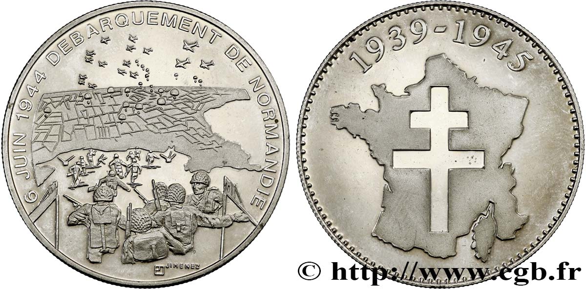 CINQUIÈME RÉPUBLIQUE Médaille commémorative, débarquement de Normandie TTB+