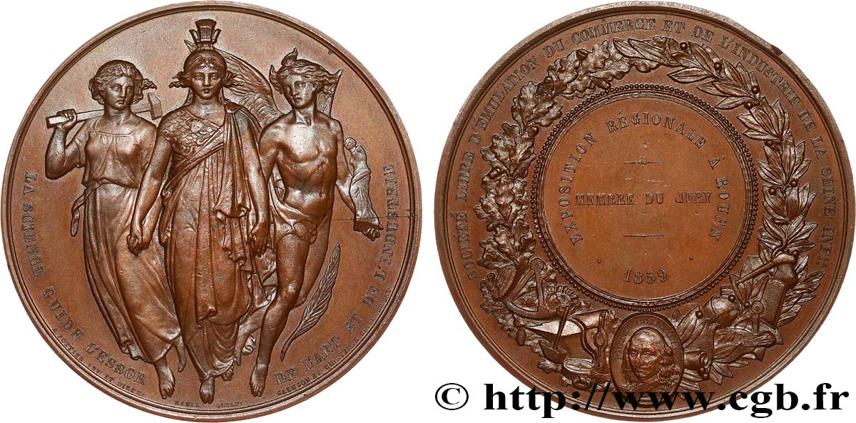 SECOND EMPIRE Médaille, Exposition régionale de Rouen, Membre du jury AU
