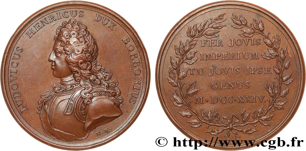 LOUIS XV DIT LE BIEN AIMÉ Médaille, Louis Henri de Bourbon, prince de Condé XF/AU