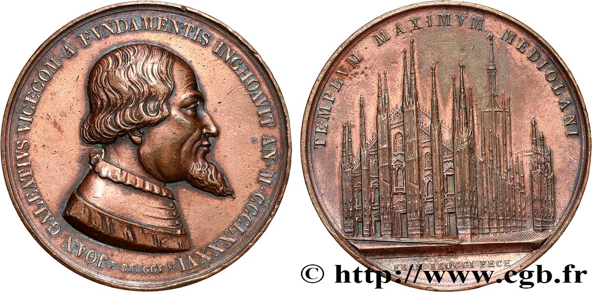 ITALY Médaille des 500 ans du début de construction de la cathédrale de Milan XF