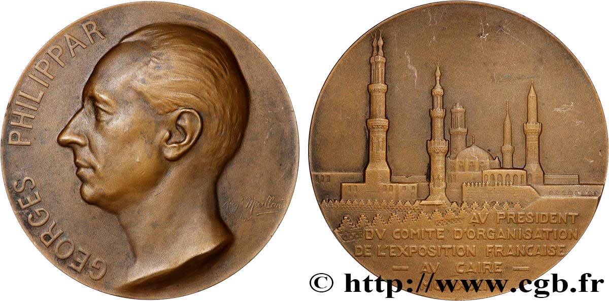 III REPUBLIC Médaille, Georges Philippar, Exposition française au Caire AU