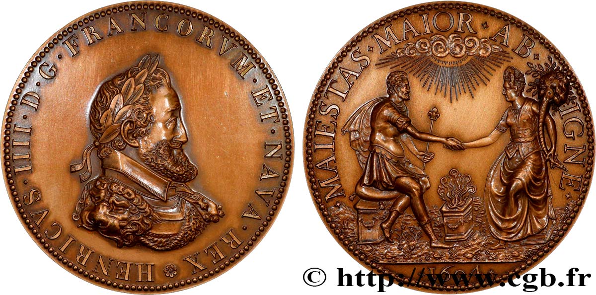 HENRY IV Médaille, Henri IV et Marie de Médicis, refrappe VZ