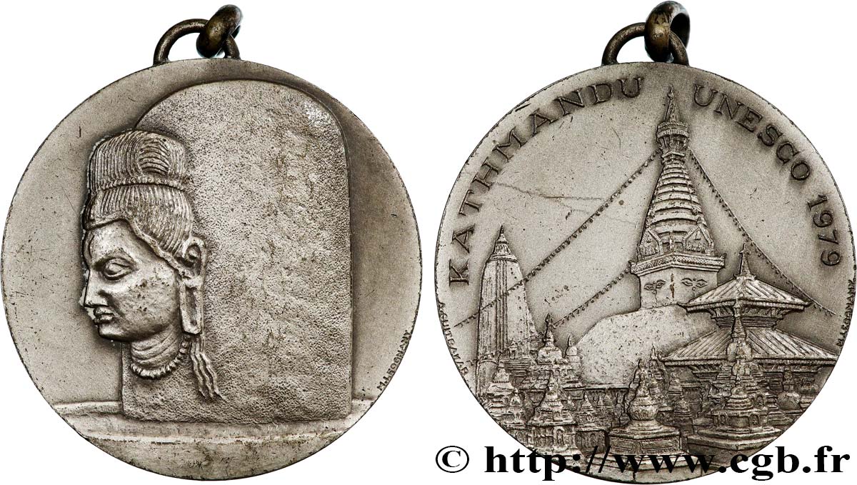 MONUMENTS ET HISTOIRE Médaille, UNESCO, Kathmandu SUP