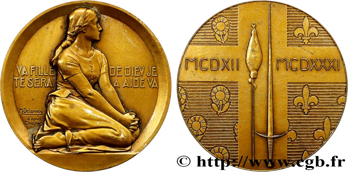 TERCERA REPUBLICA FRANCESA Médaille, 500e anniversaire de la mort de Jeanne d Arc MBC+