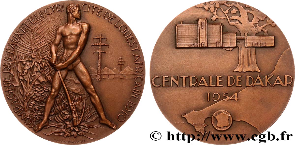 SENEGAL Médaille, Centrale de Dakar, Compagnie des eaux et électricité de l’Ouest africain VZ