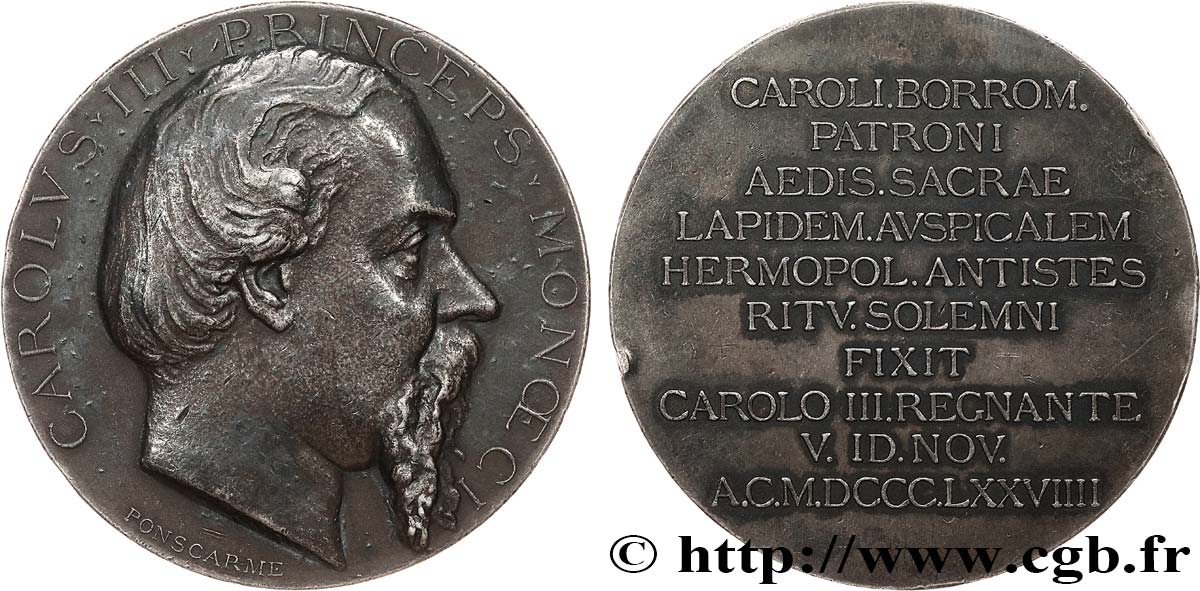 MONACO - PRINCIPALITY OF MONACO - CHARLES III Médaille, Charles III, Prince de Monaco XF
