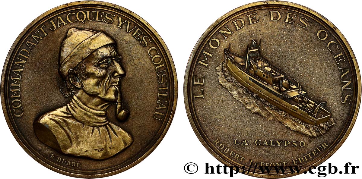 PERSONNAGES CELEBRES Médaille, Commandant Cousteau, la Calypso MBC+