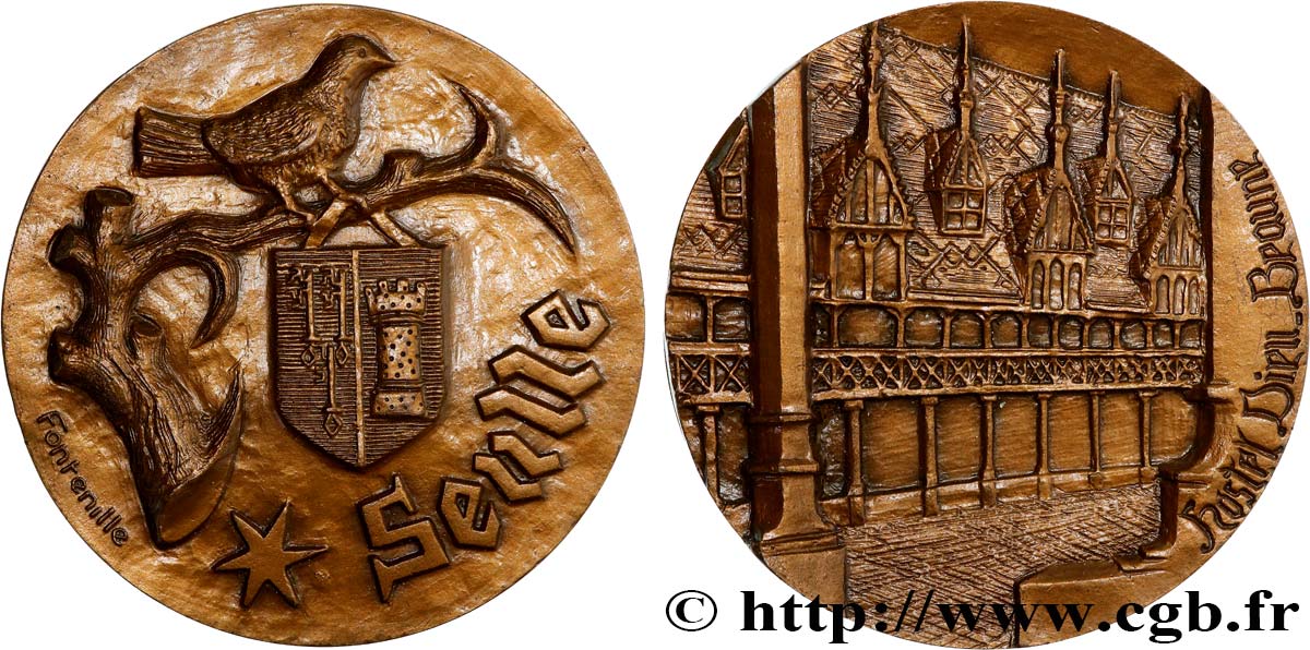 CINQUIÈME RÉPUBLIQUE Médaille, Hôtel Dieu, Hospices de Beaune SUP