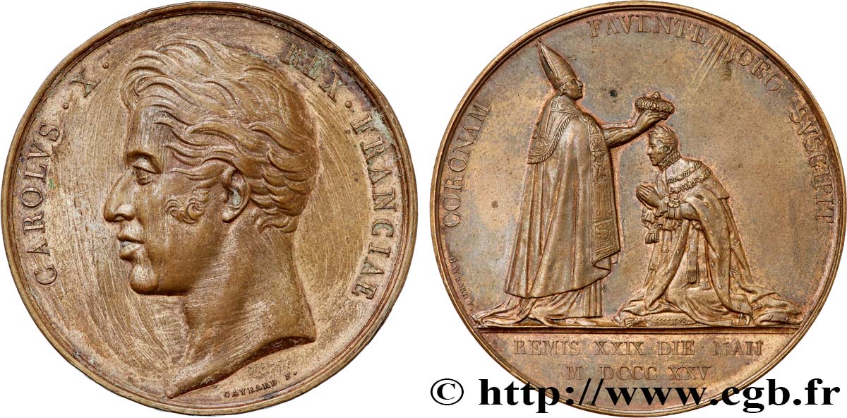 CHARLES X Médaille, Sacre de Charles X TTB